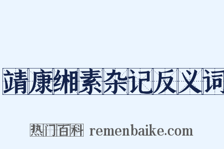 靖康缃素杂记反义词是什么意思的图片